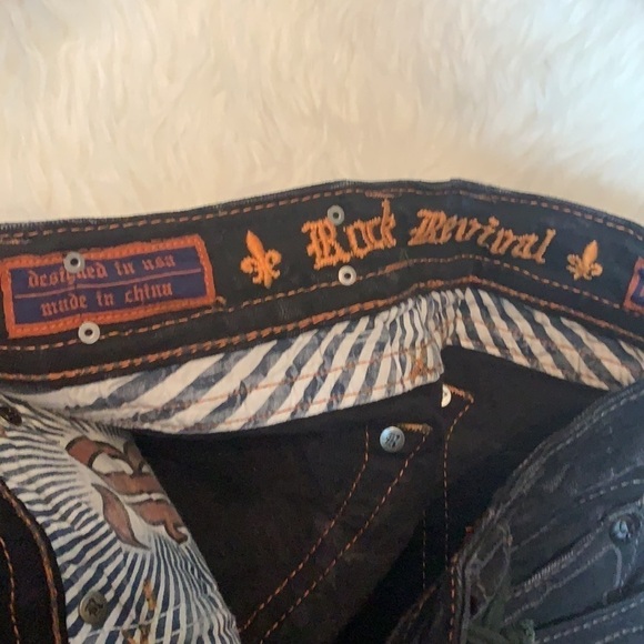 ROCK Revival Rare Black Bat Skinny Jeans Size 25 - Picture 11 of 16